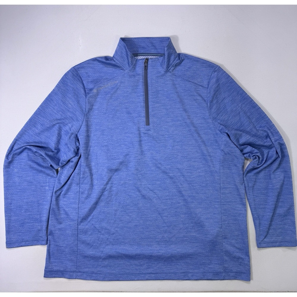 Vineyard Vines Mens XXL Performance Blue On The Go Sankaty Quarter Zip Pullover